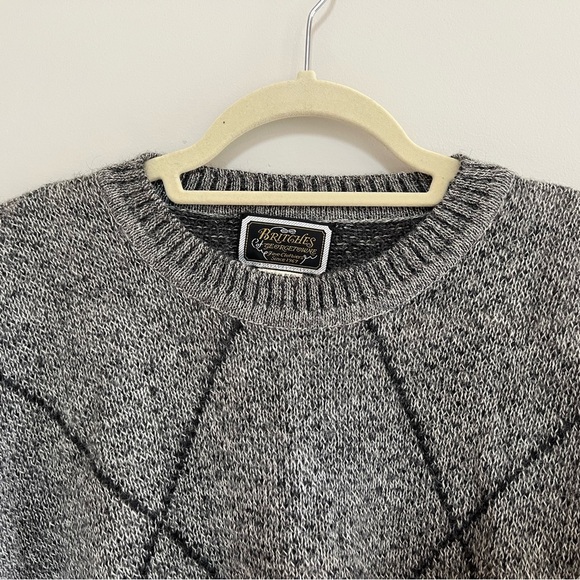 Britches of Georgetowne 100% Alpaca Wool Crewneck Sweater, Gray, XL - Picture 5 of 7